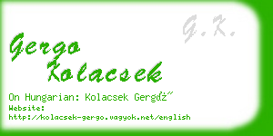 gergo kolacsek business card